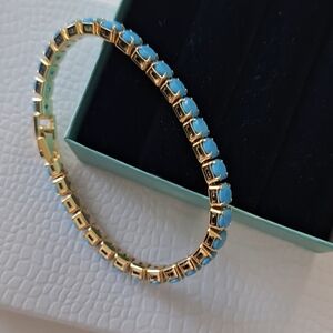 4mm turquoise diamond cut tennis bracelet